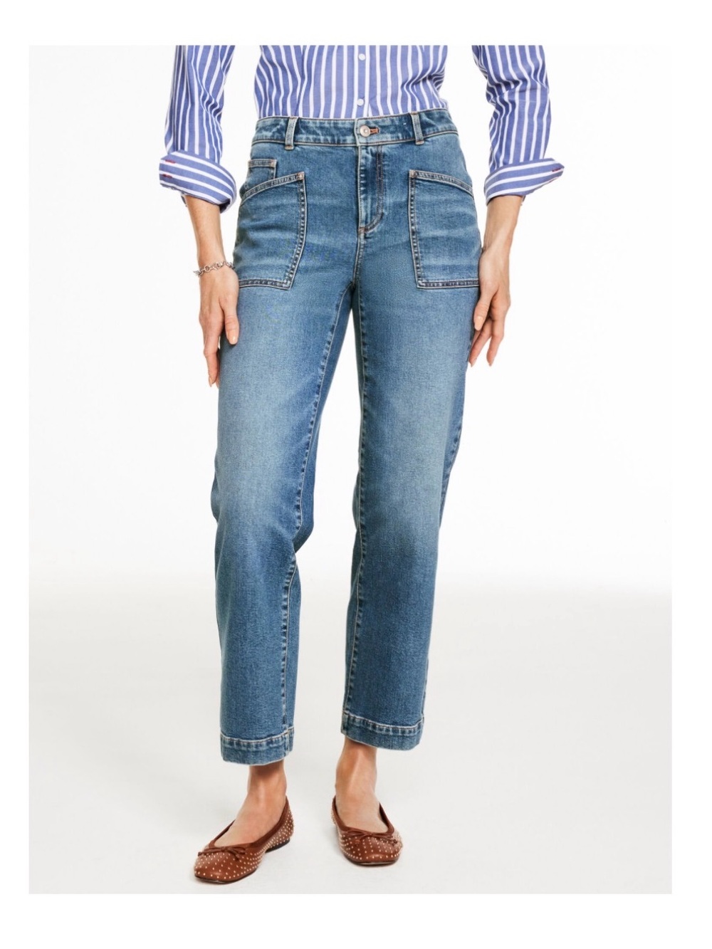 Talbots Midnight Blue High-Rise Cropped Straight Jeans